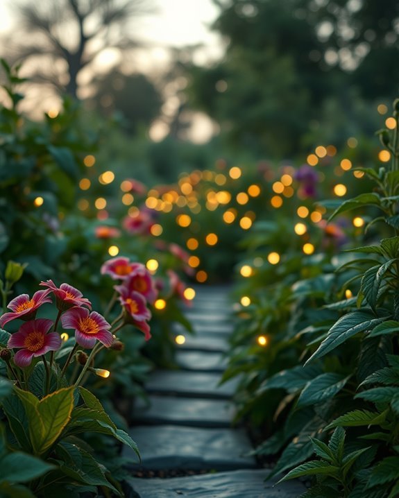 magical nighttime garden ambiance