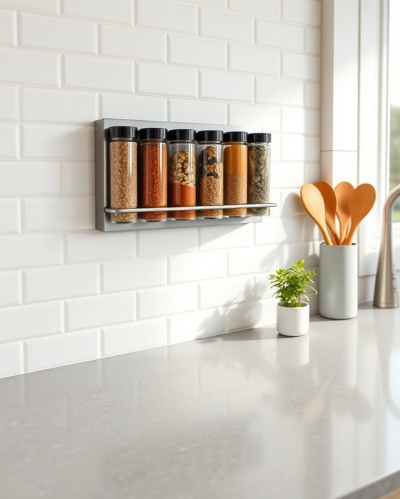 magnetic spice rack installation