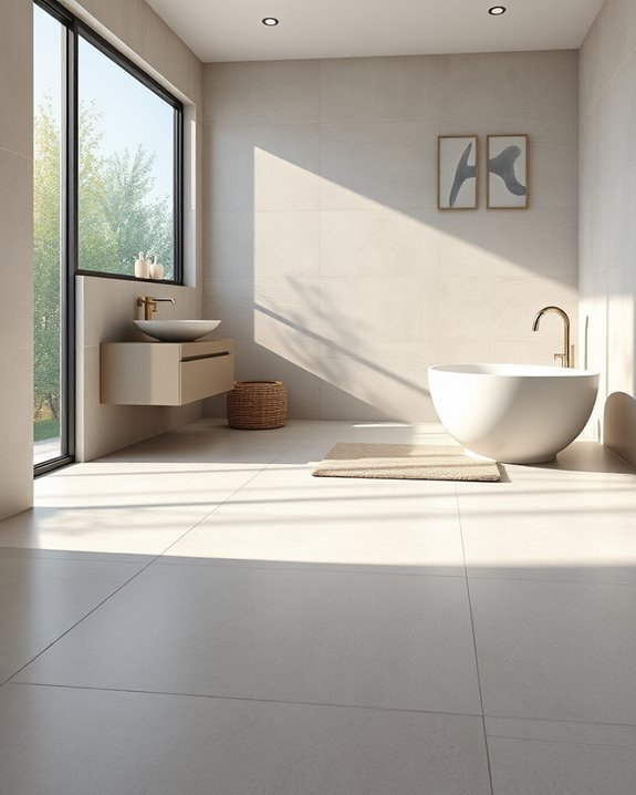 maintain large bathroom tiles