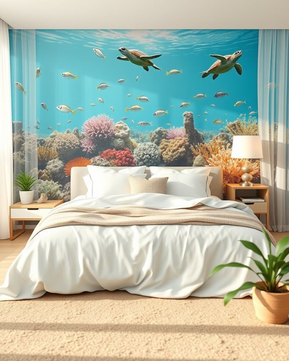 marine life bedroom murals