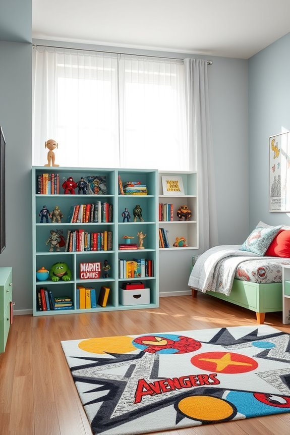 marvel comic book shelves