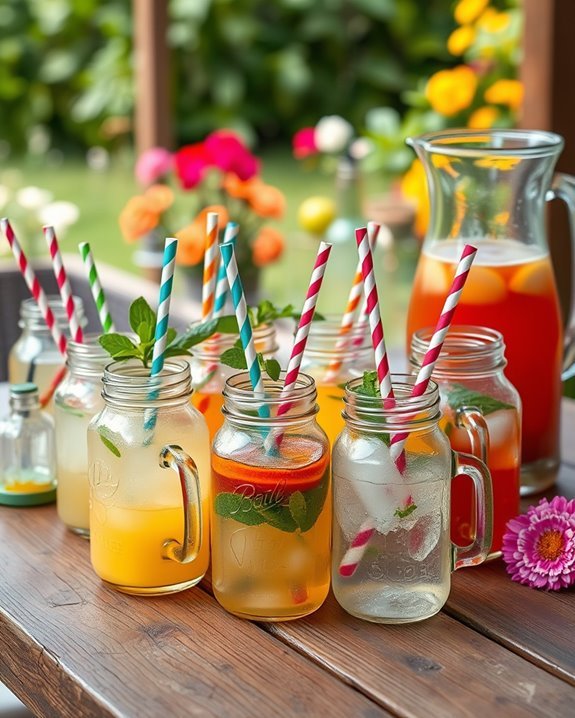 mason jar cocktail station