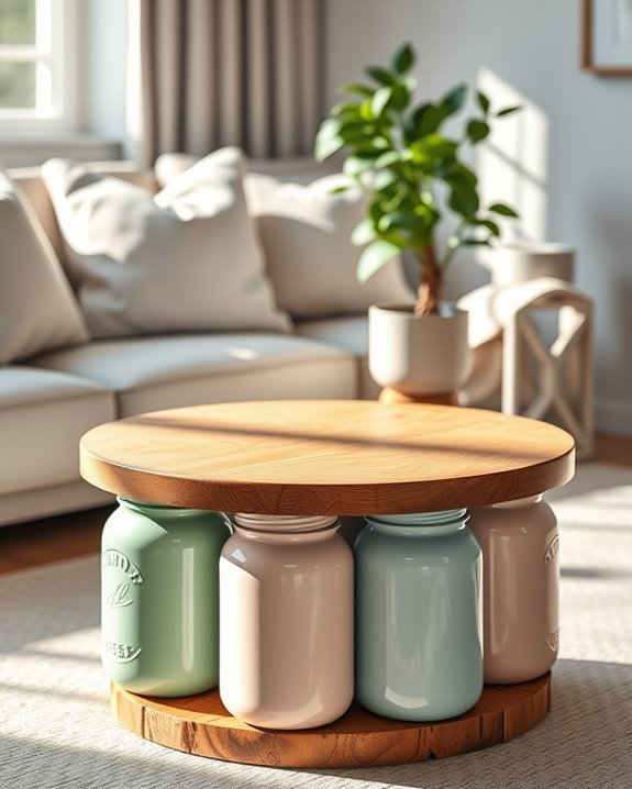 mason jar side table
