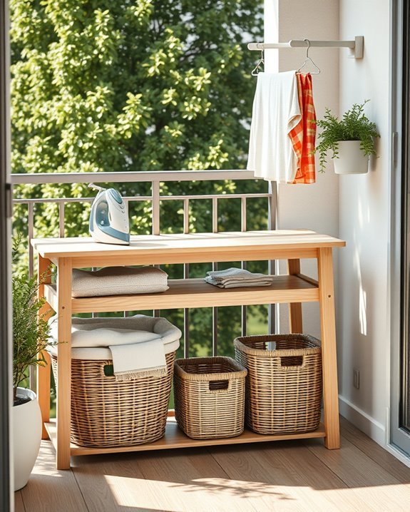 maximize balcony laundry storage