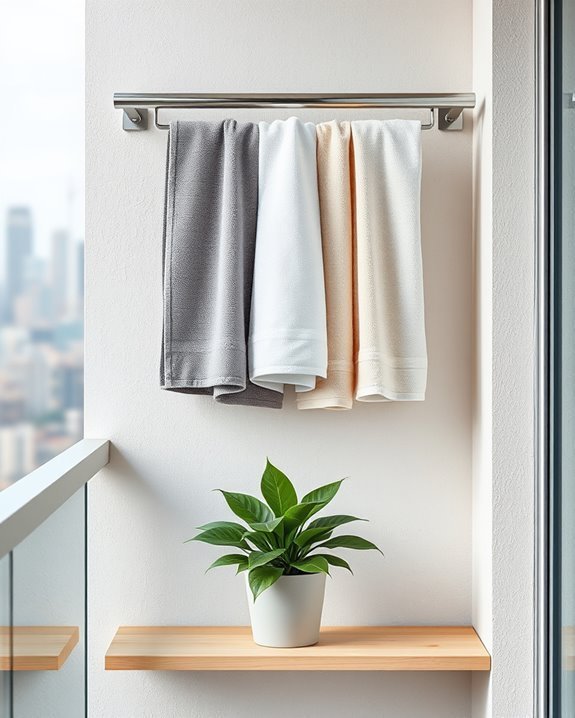 maximize balcony towel storage
