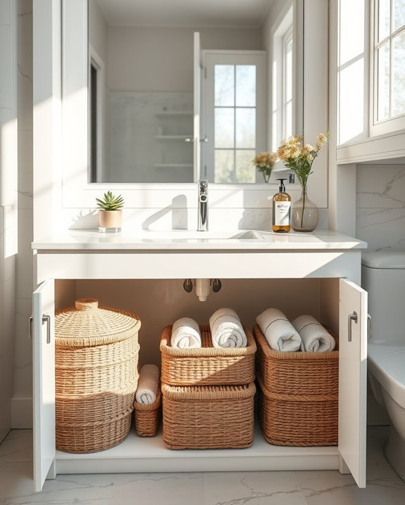 maximize bathroom storage space