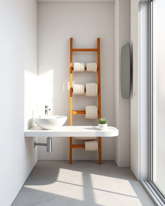 maximize bathroom vertical storage