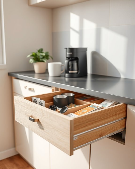 maximize coffee drawer organization