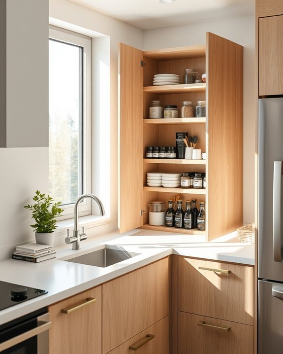 maximize corner cabinet storage