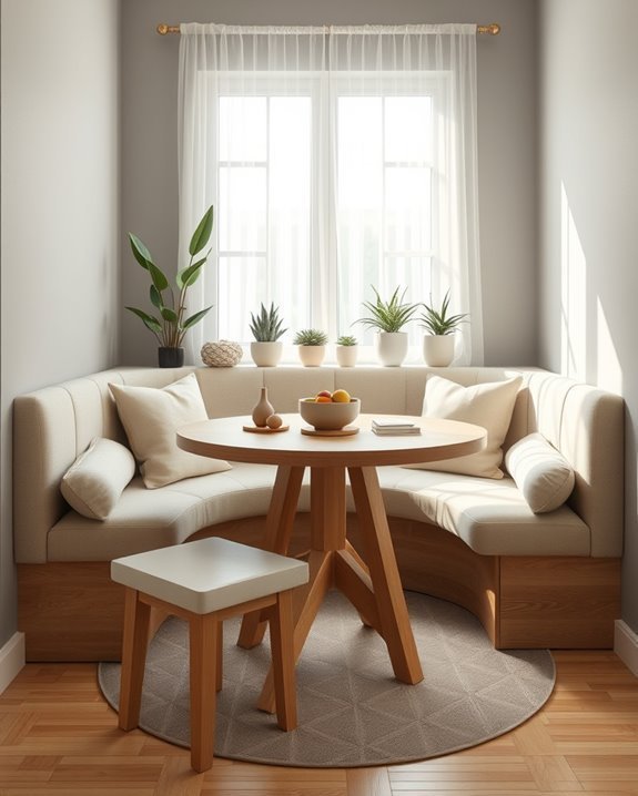 maximize corner dining space
