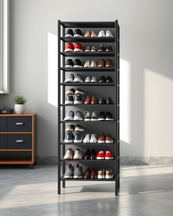 maximize garage shoe organization