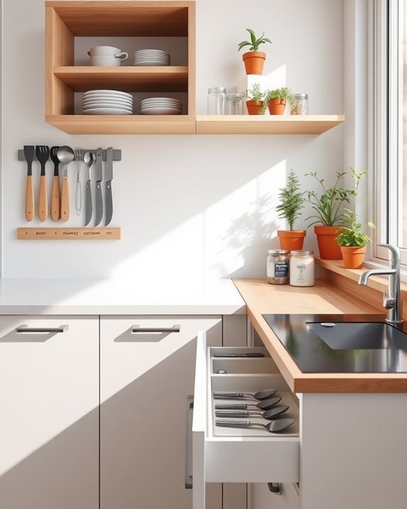 maximize kitchen utensil storage