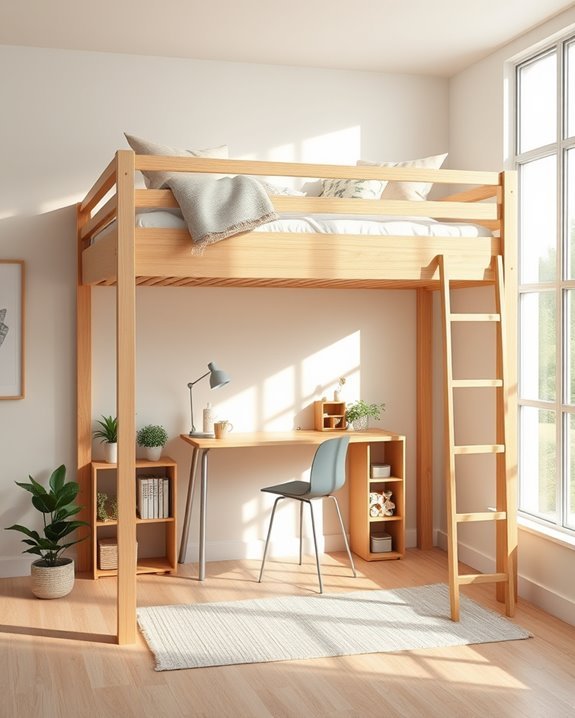 maximize space with loft bed