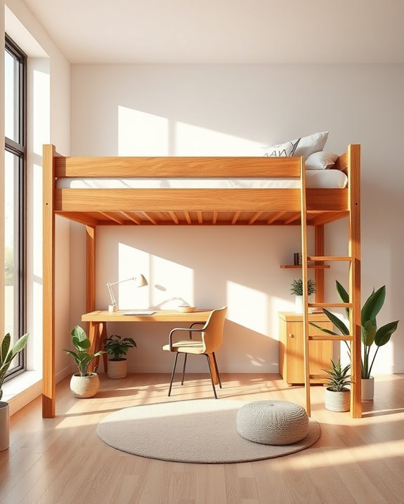 maximize space with lofted beds