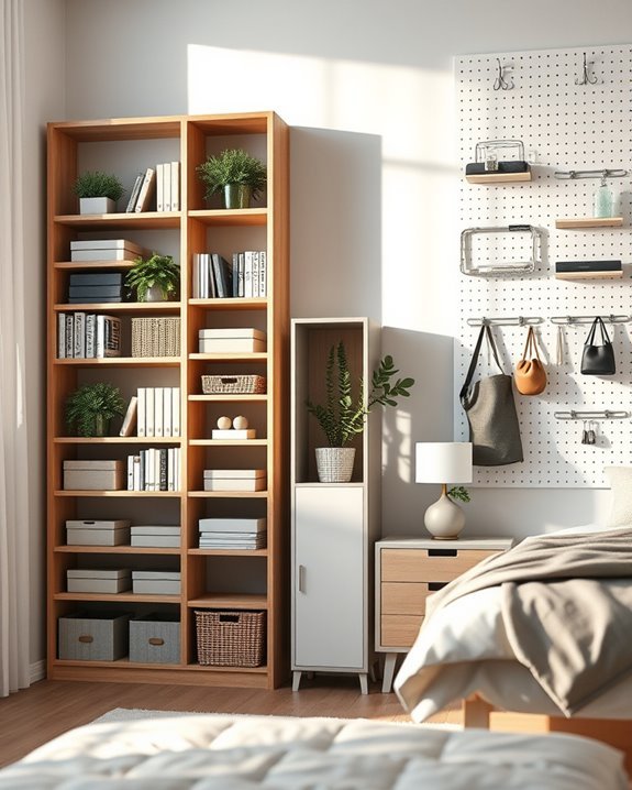 maximize space with shelves