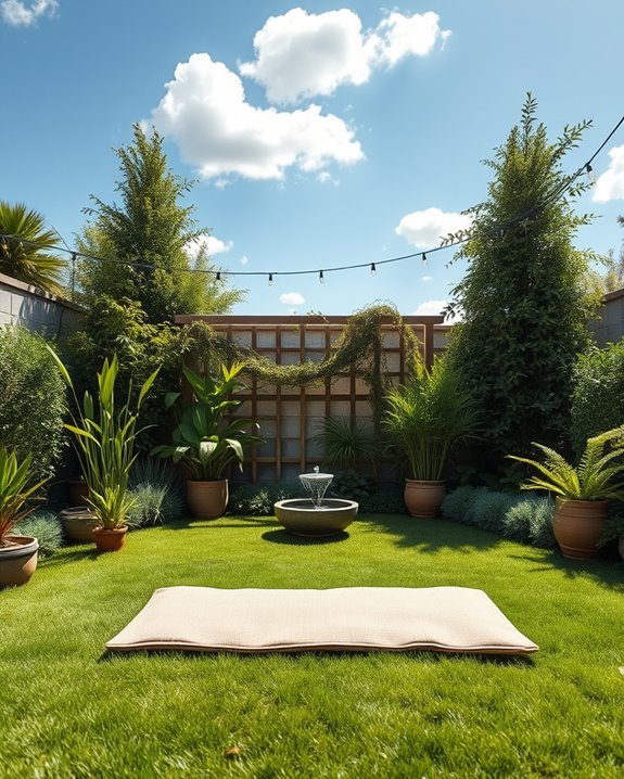 meditation corner in backyard