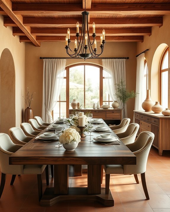 mediterranean inspired dining decor