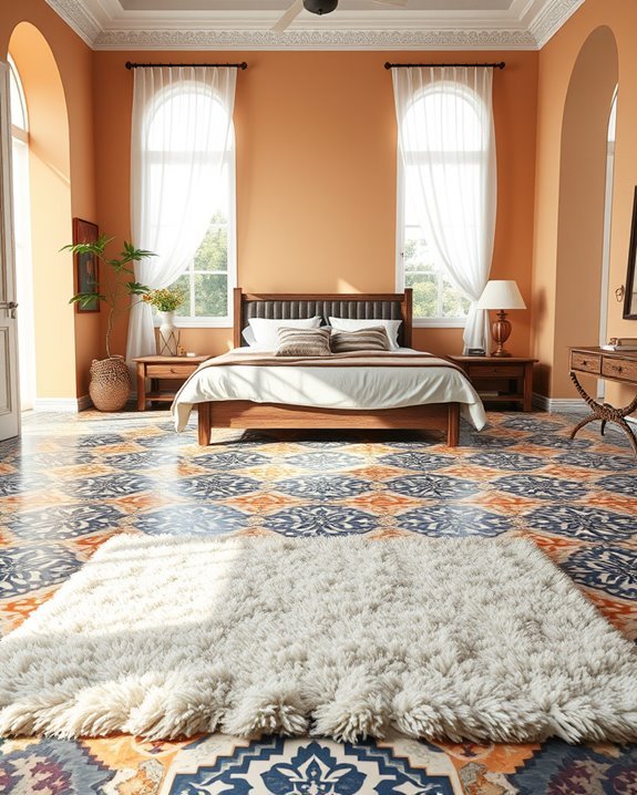 mediterranean tile bedroom retreat