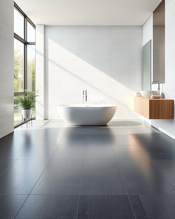 metallic accented large tiles