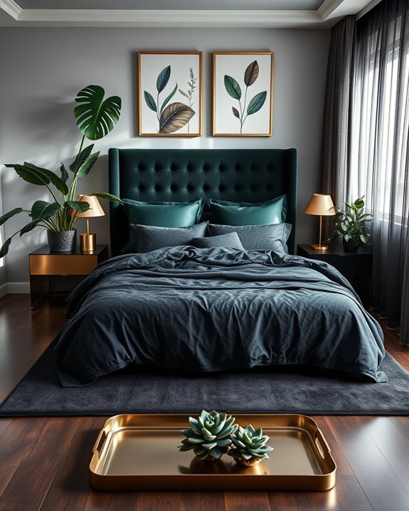 metallic accents enhance decor