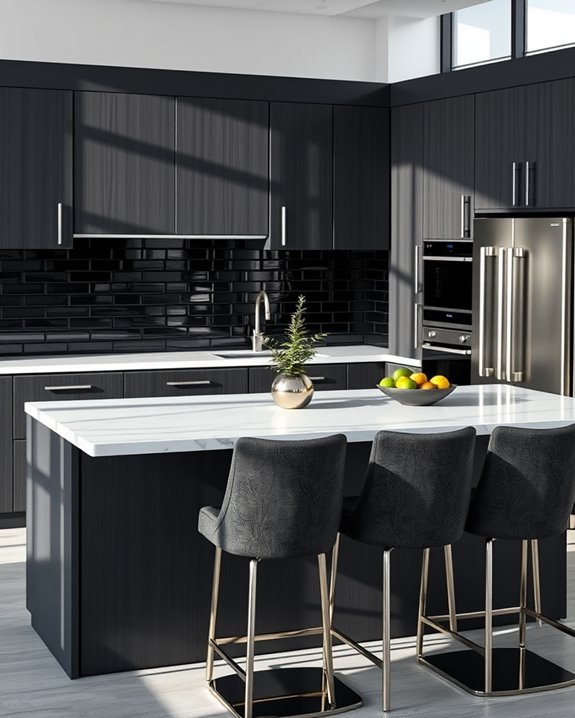 metallic accents enhance grey