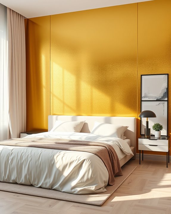 metallic gold modern bedroom