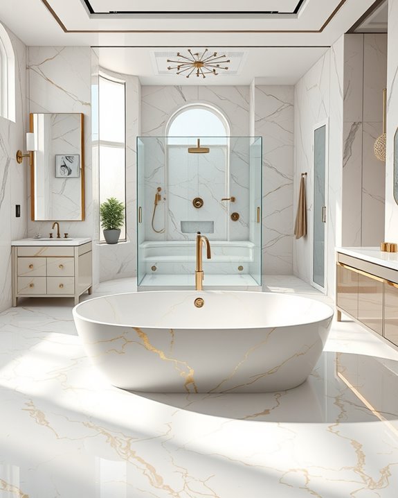 metallic marble bathroom elegance