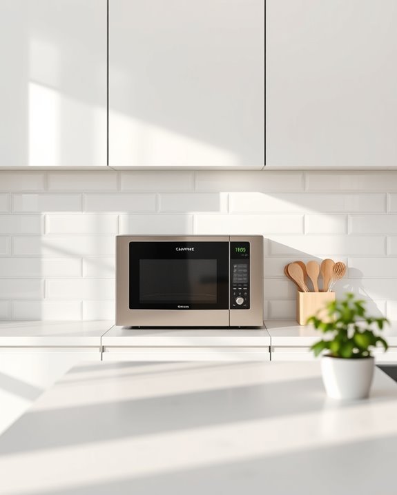 microwave backsplash design integration