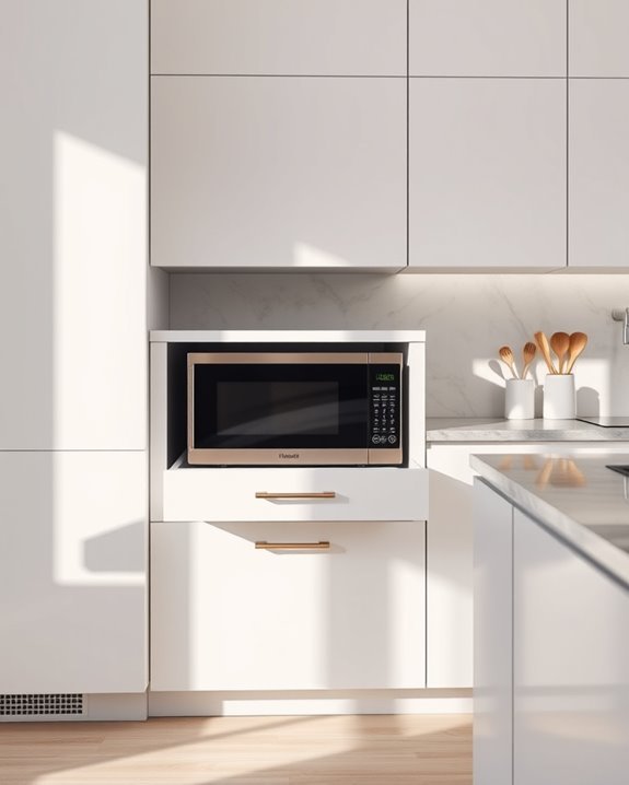 microwave concealed in drawer