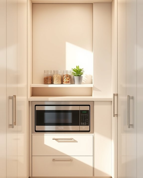 microwave enhances pantry organization