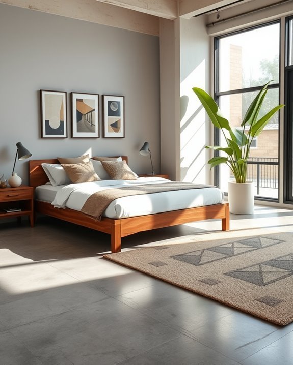 mid century modern bedroom accents