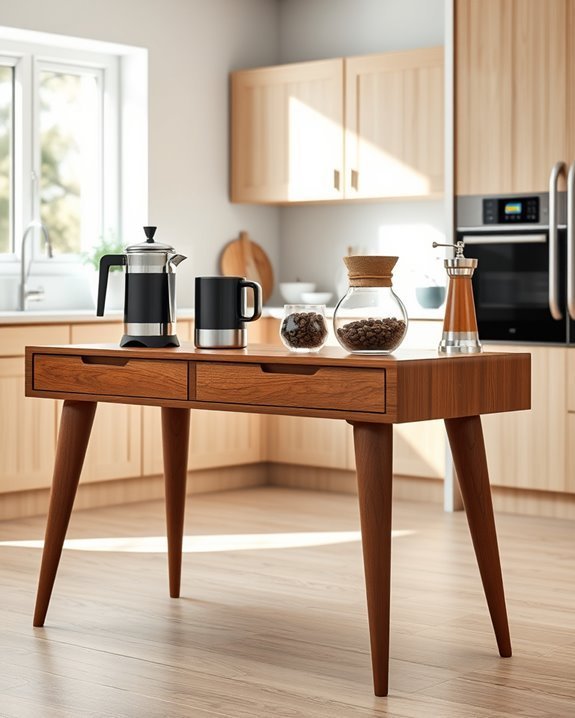 mid century modern coffee stand