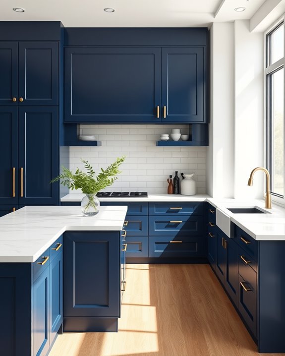 midnight blue kitchen elegance