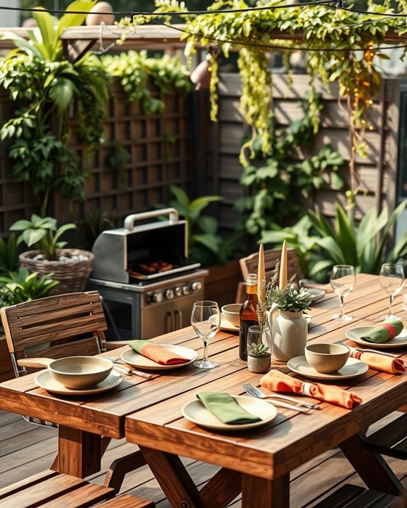 miniature barbecue gathering area