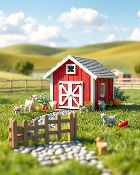 miniature farm imaginative play