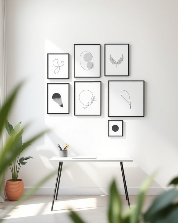 minimalist black and white decor