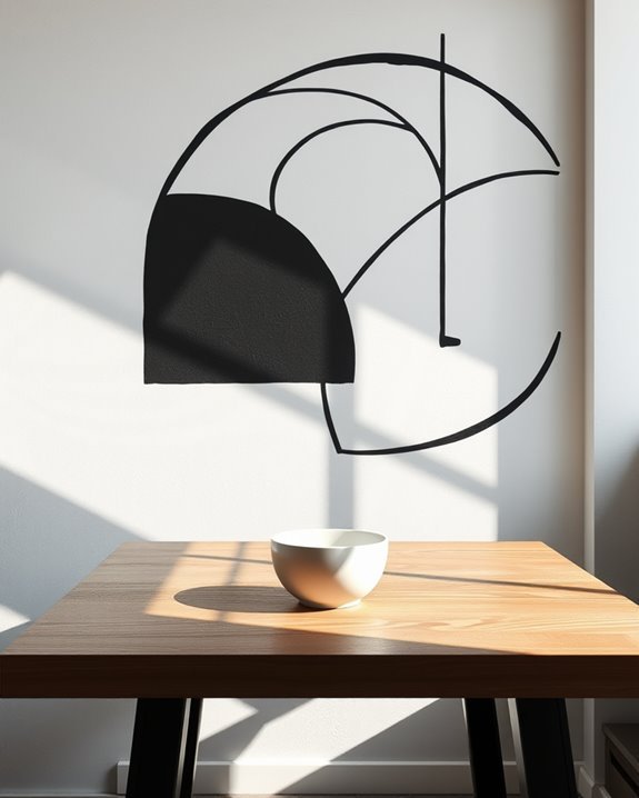 minimalist black and white murals