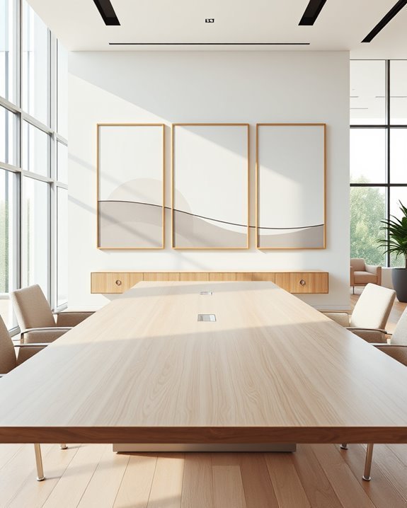 minimalist corporate artwork display