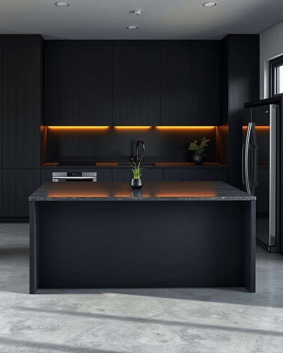 minimalist dark kitchen design