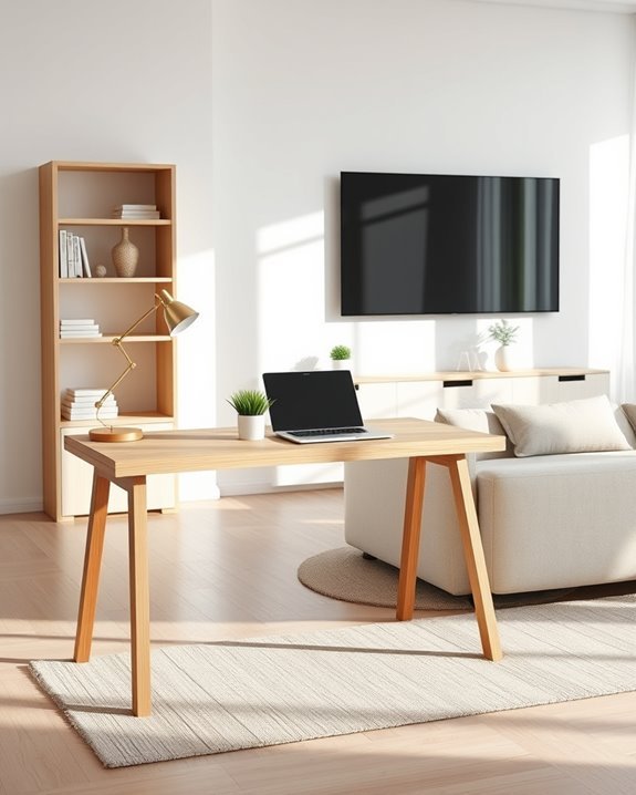 minimalist dual purpose workspace design