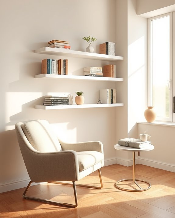 minimalist floating shelf design