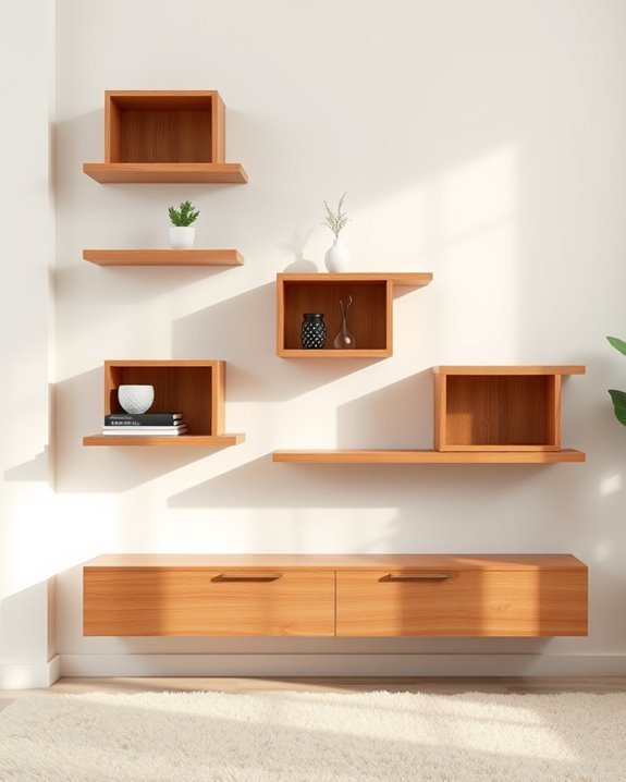 minimalist floating shelf design