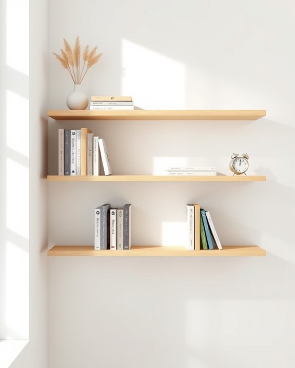 minimalist floating shelf design