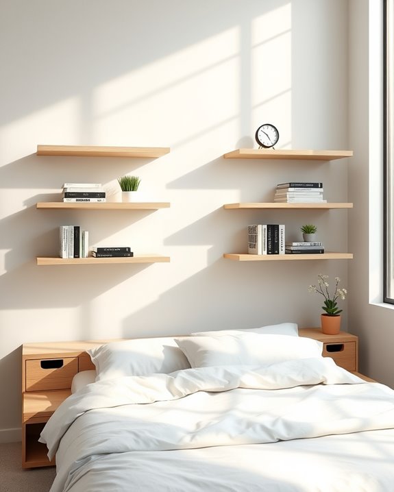 minimalist floating shelf design