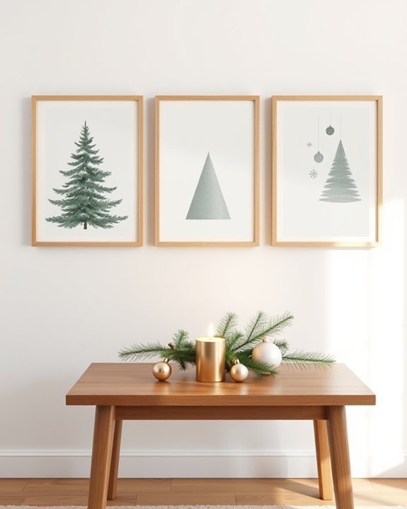 minimalist holiday decor prints