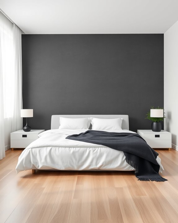 minimalist monochrome accent wall