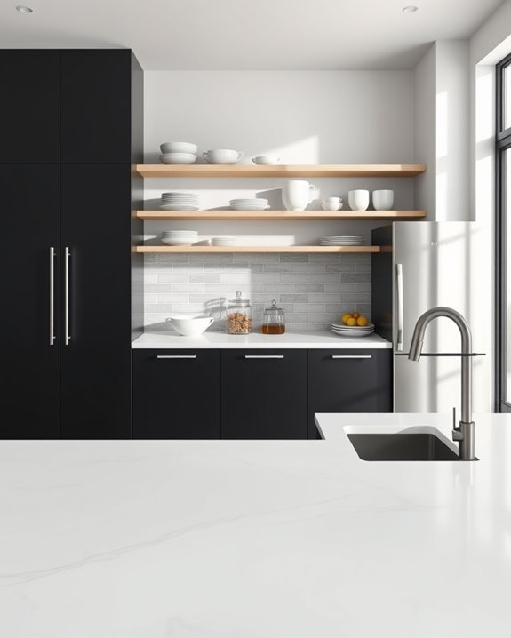 minimalist open shelving design