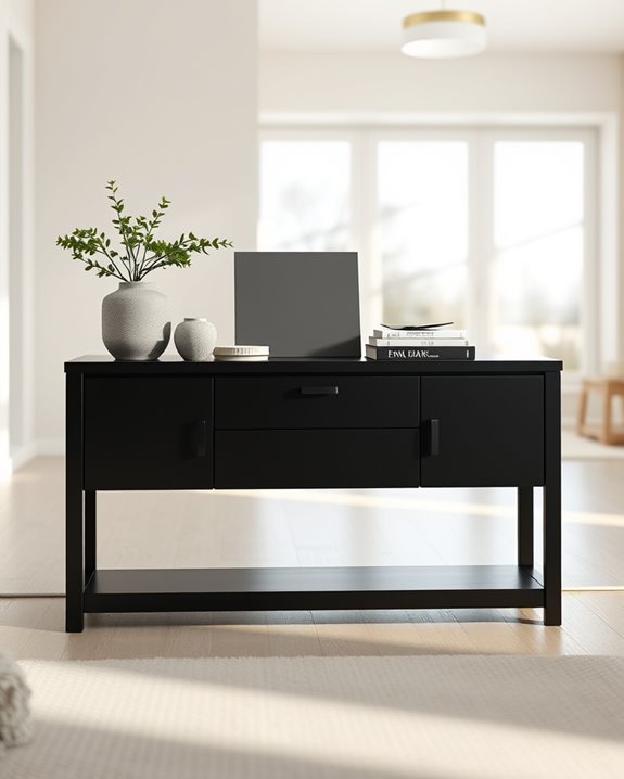 minimalist scandinavian black console