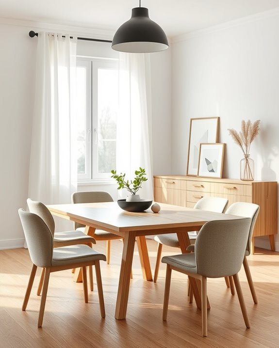 minimalist scandinavian dining design