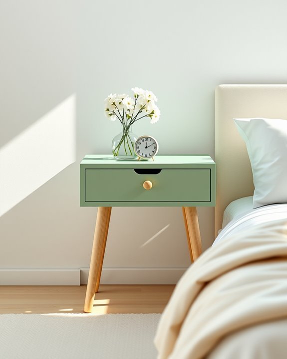 minimalist scandinavian green nightstand